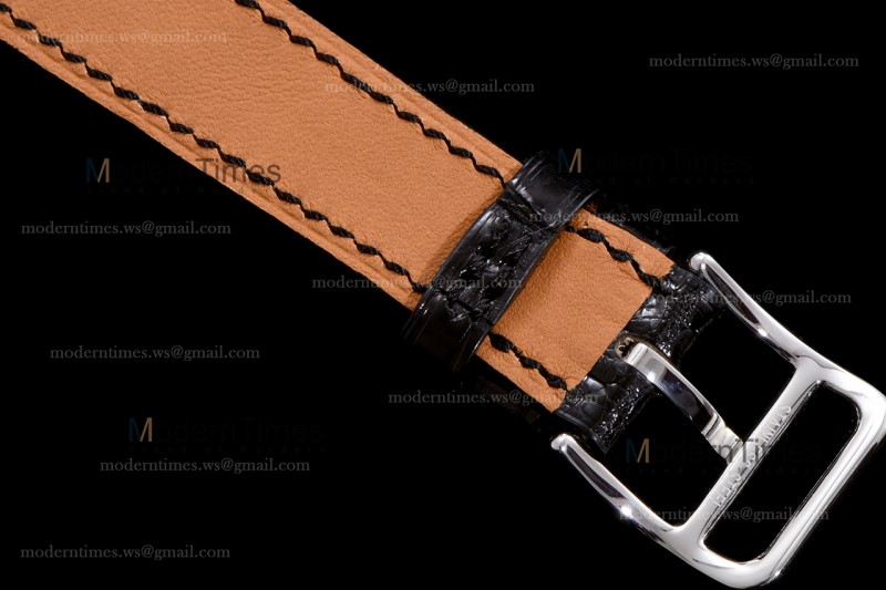 Hermes Slim D Series SS/LE BVF Wht/Blk Quartz 