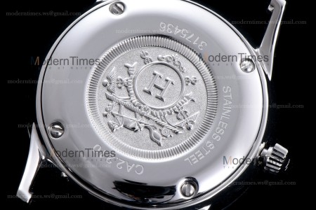 Hermes Slim D Series SS/LE BVF Wht/Bro Diams Quartz 