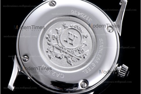 Hermes Slim D Series SS/LE BVF Wht/Bro Quartz 