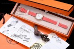 Hermes Slim D Series RG/LE BVF Wht/Red Diams Quartz 