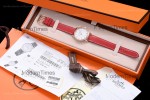 Hermes Slim D Series RG/LE BVF Wht/Red Diams Quartz 