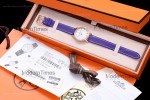 Hermes Slim D Series RG/LE BVF Wht/Per Diams Quartz 