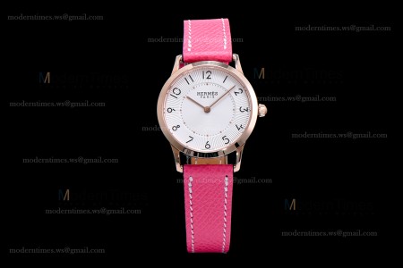 Hermes Slim D Series RG/LE BVF Wht/Pin Quartz 