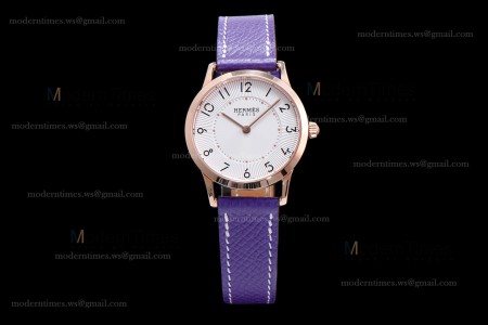 Hermes Slim D Series RG/LE BVF Wht/Per Quartz 