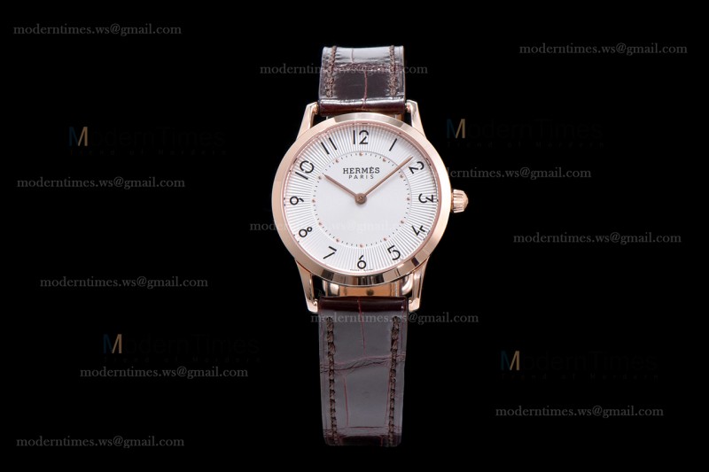 Hermes Slim D Series RG/LE BVF Wht/Bro Quartz 