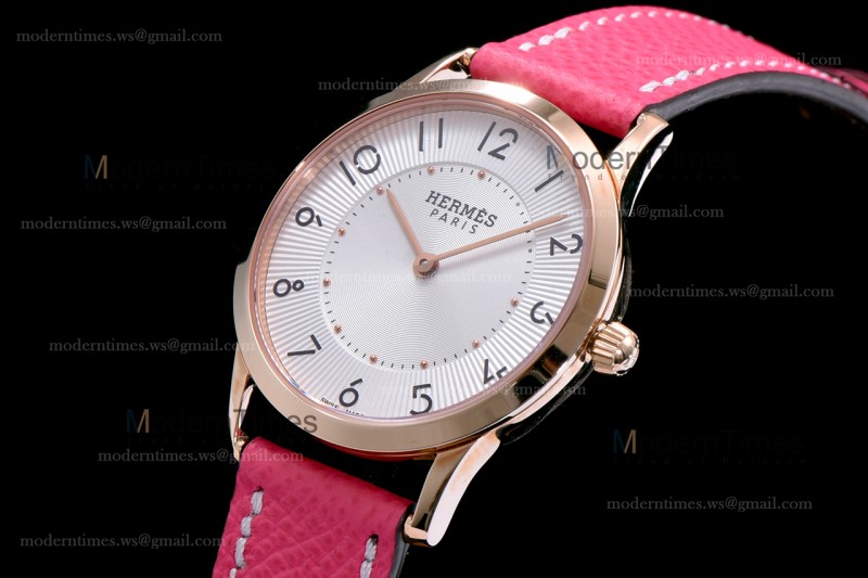 Hermes Slim D Series RG/LE BVF Wht/Pin Quartz 