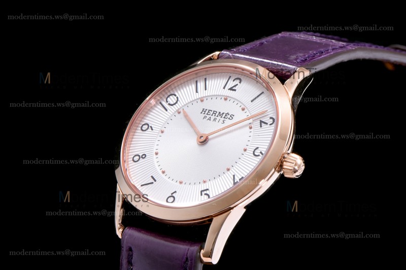 Hermes Slim D Series RG/LE BVF Wht/Per Quartz 