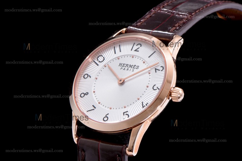 Hermes Slim D Series RG/LE BVF Wht/Bro Quartz 