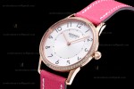 Hermes Slim D Series RG/LE BVF Wht/Pin Diams Quartz 