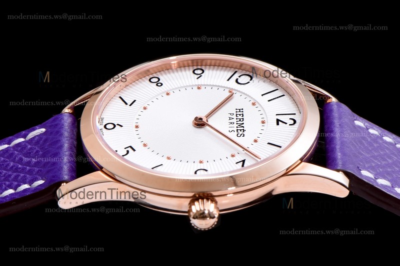 Hermes Slim D Series RG/LE BVF Wht/Per Quartz 