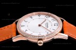 Hermes Slim D Series RG/LE BVF Wht/Bro Diams Quartz 
