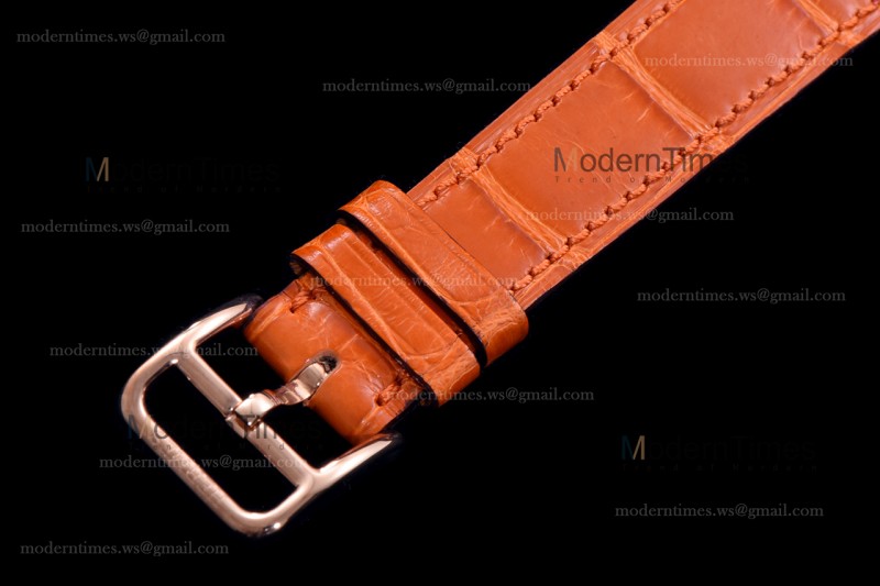 Hermes Slim D Series RG/LE BVF Wht/Bro Diams Quartz 