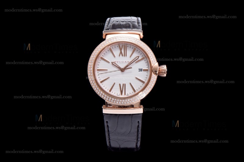 Bvlgari LVCEA Series RG/LE Wht/Blk Diams BVF Automatic 