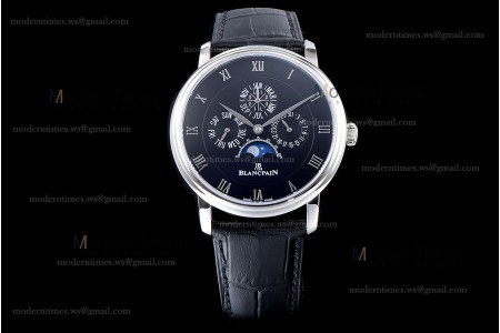 Blancpain Villeret SS/LE Blk/Blk Sapphire ZBF Automatic 6057-1542-55B