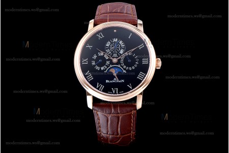 Blancpain Villeret RG/LE Blk/Bro Sapphire ZBF Automatic 6659-3631-58B