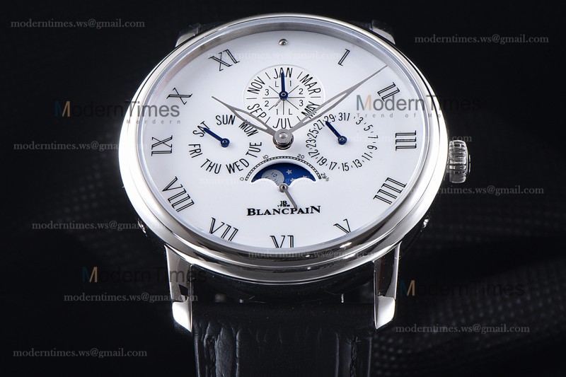Blancpain Villeret SS/LE Wht/Blk Sapphire ZBF Automatic 6659-3431-55B
