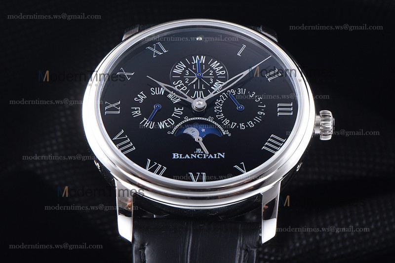Blancpain Villeret SS/LE Blk/Blk Sapphire ZBF Automatic 6659-3431-55B