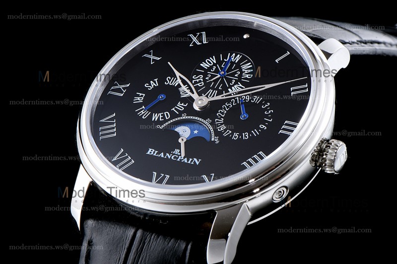Blancpain Villeret SS/LE Blk/Blk Sapphire ZBF Automatic 6659-3431-55B