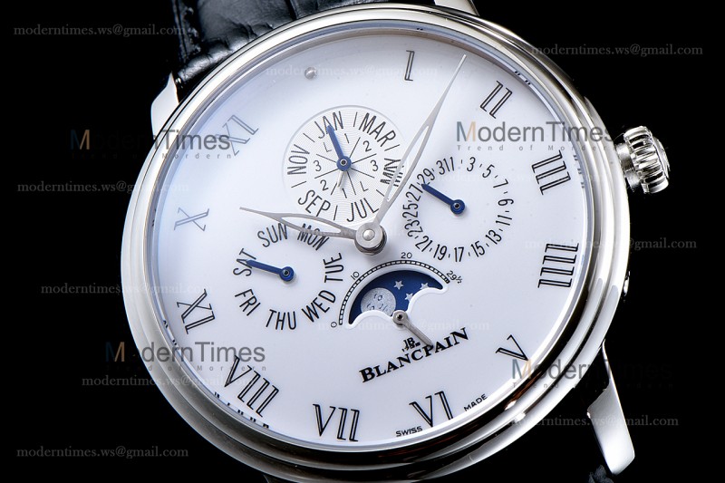 Blancpain Villeret SS/LE Wht/Blk Sapphire ZBF Automatic 6659-3431-55B