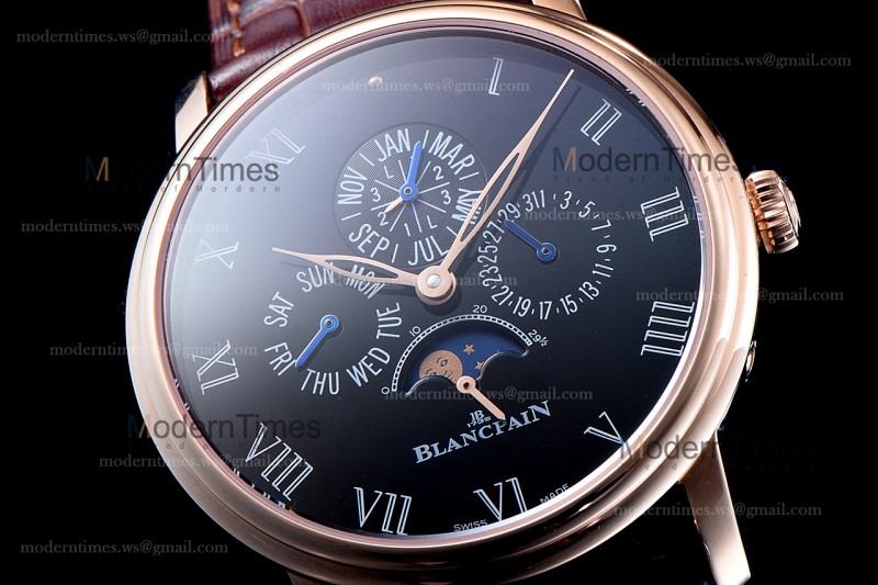 Blancpain Villeret RG/LE Blk/Bro Sapphire ZBF Automatic 6659-3631-58B