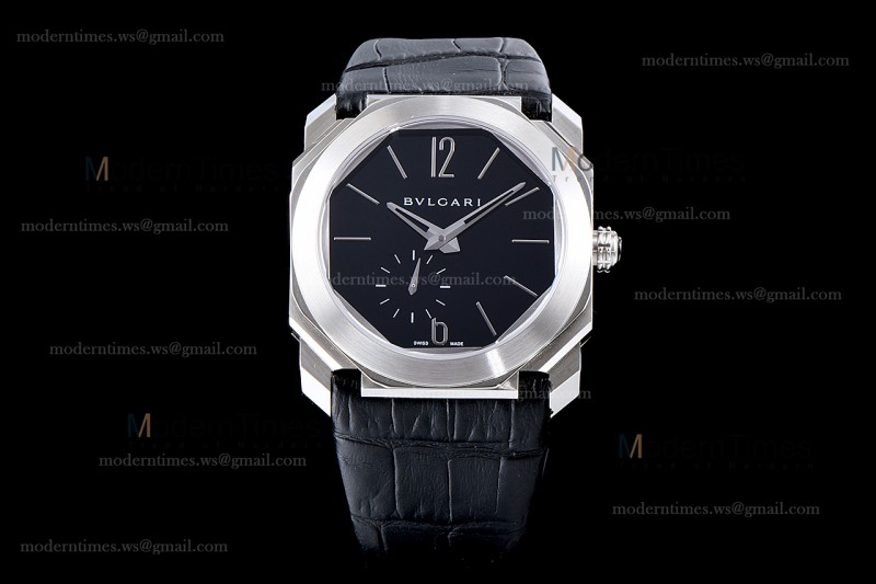 Bvlgari OCTO Series SS/LE Blk/Blk EMO Automatic 