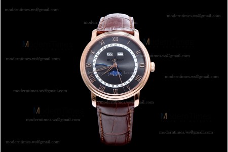 Blancpain Villeret RG/LE Blk/Bro Sapphire ZBF Automatic 6654-3613-55B