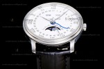 Blancpain Villeret SS/LE Wht/Blk Sapphire OMF Automatic 6654A-1127-55B