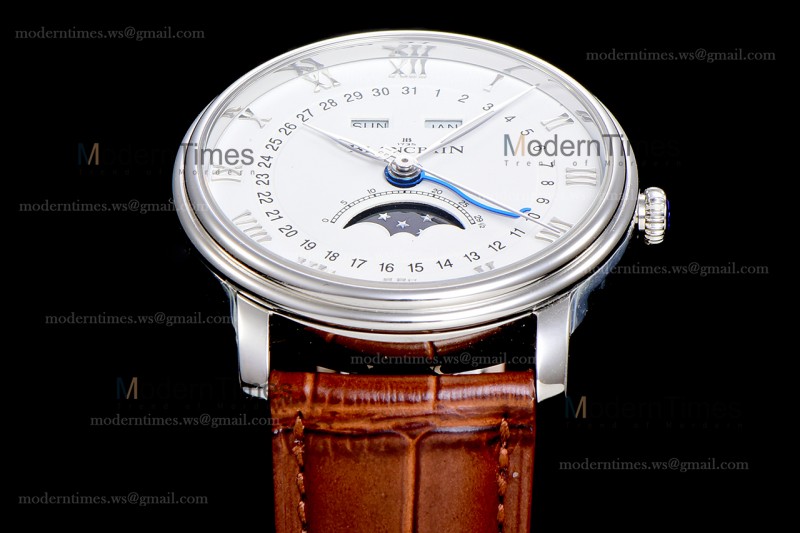 Blancpain Villeret SS/LE Wht/BroSapphire OMF Automatic 6654A-1127-55B
