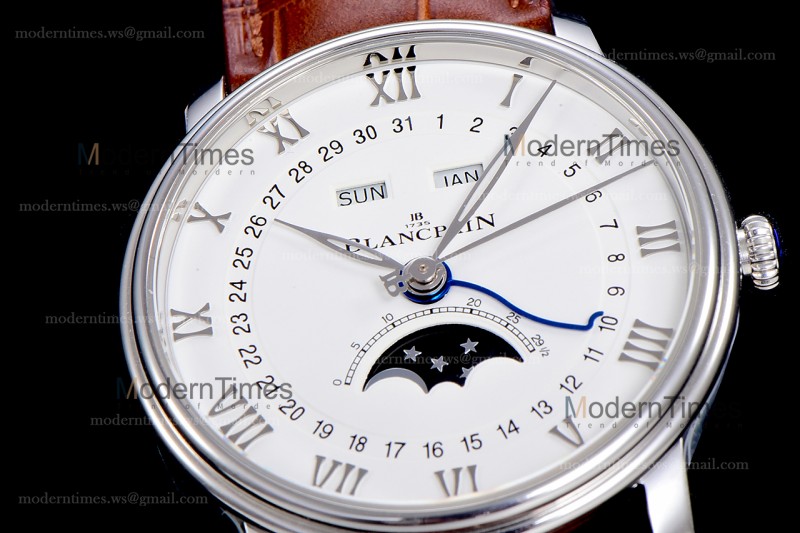 Blancpain Villeret SS/LE Wht/BroSapphire OMF Automatic 6654A-1127-55B