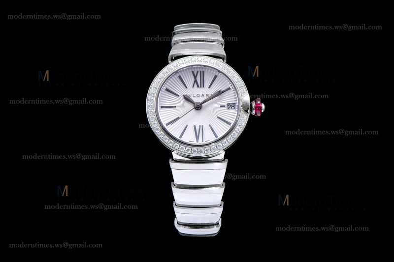 Bvlgari LVCEA Series Diams SS/SS Wht BVF Automatic/Quartz 102195 LU28C6SSD