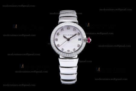 Bvlgari LVCEA Series Diams SS/SS Wht BVF Automatic/Quartz 102195 LU28C6SSD