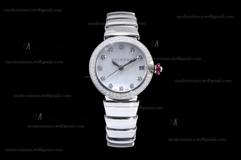 Bvlgari LVCEA Series Diams SS/SS Wht BVF Automatic/Quartz 102195 LU28C6SSD