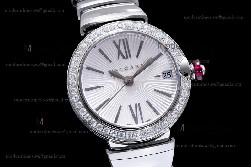 Bvlgari LVCEA Series Diams SS/SS Wht BVF Automatic/Quartz 102195 LU28C6SSD