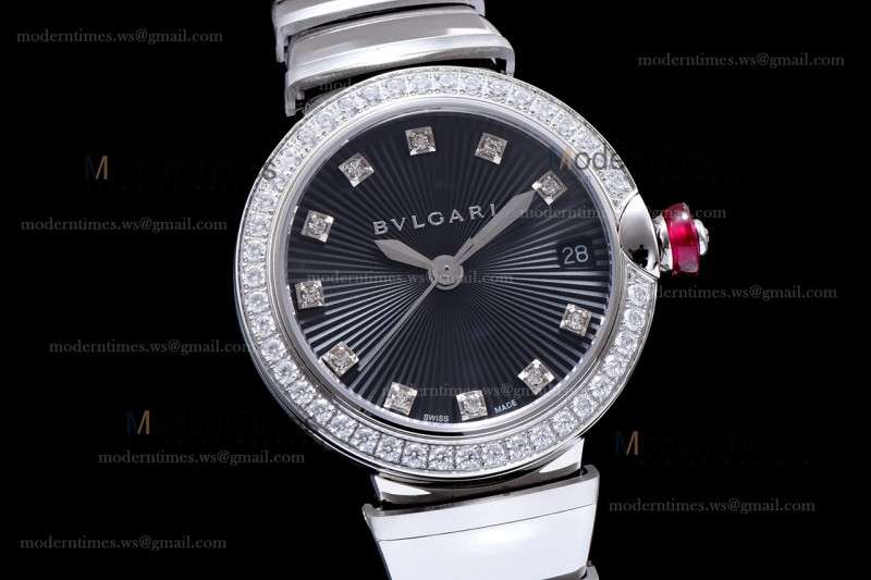 Bvlgari LVCEA Series Diams SS/SS Blk BVF Automatic/Quartz 102195 LU28C6SSD
