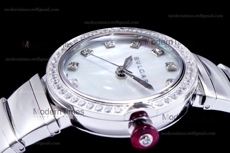 Bvlgari LVCEA Series Diams SS/SS Wht BVF Automatic/Quartz 102195 LU28C6SSD