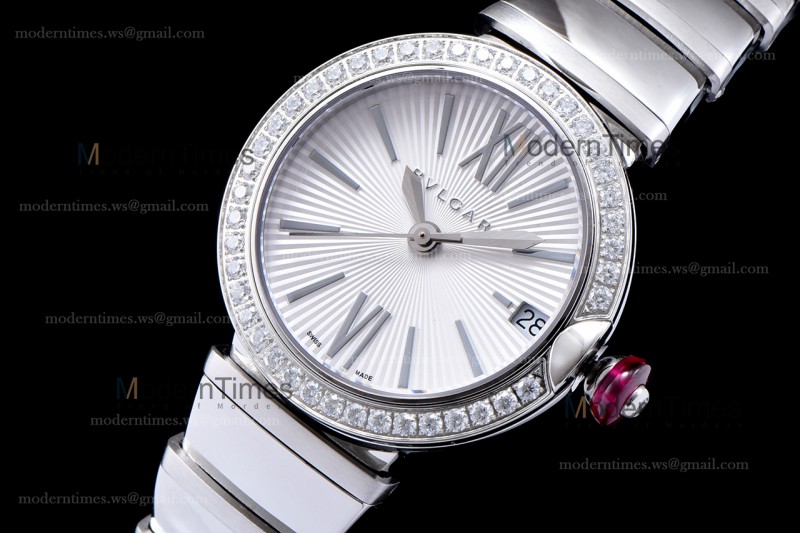 Bvlgari LVCEA Series Diams SS/SS Wht BVF Automatic/Quartz 102195 LU28C6SSD