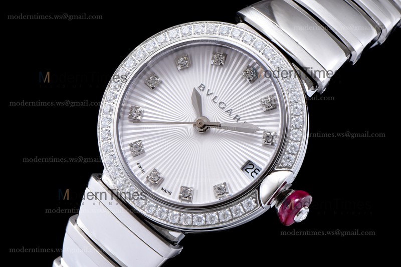 Bvlgari LVCEA Series Diams SS/SS Wht BVF Automatic/Quartz 102195 LU28C6SSD
