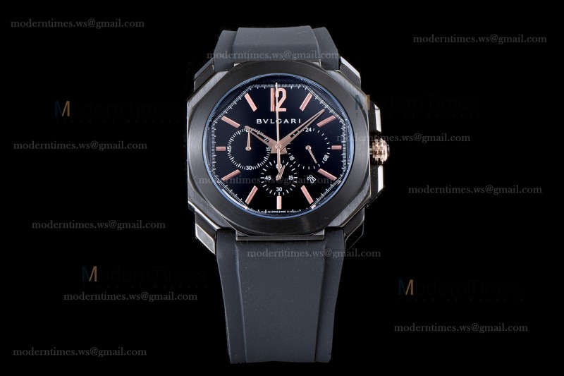 Bvlgari OCTO Series PVD/RU Blk/Blk JIF Quartz 102630