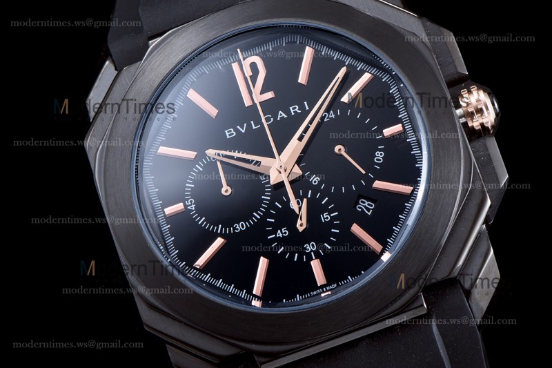 Bvlgari OCTO Series PVD/RU Blk/Blk JIF Quartz 102630