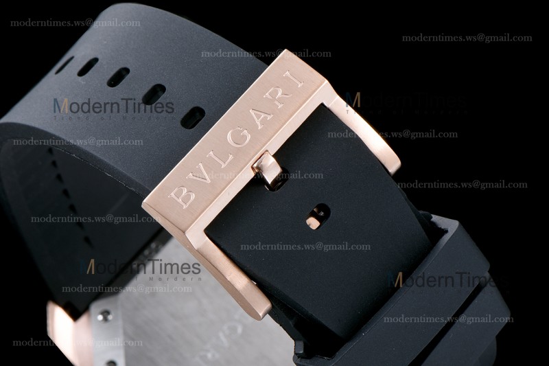 Bvlgari OCTO Series RG/RU Wht/Blk JIF Quartz 102119 BGOP38WGLD