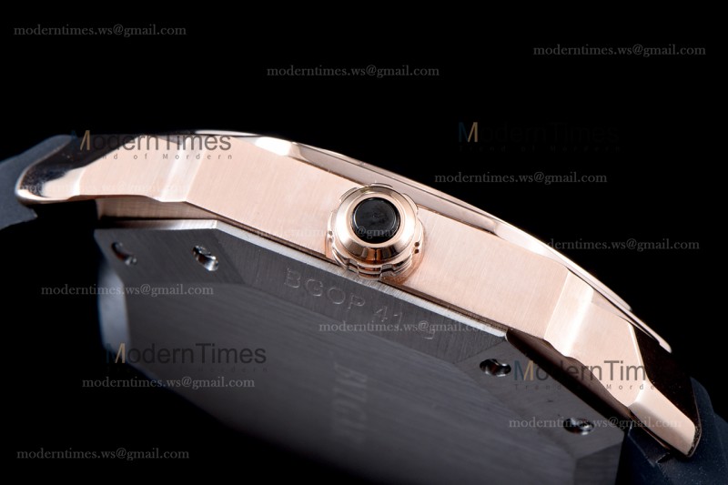 Bvlgari OCTO Series RG/RU Blk/Blk JIF Quartz 101963 BGOP41BGLD