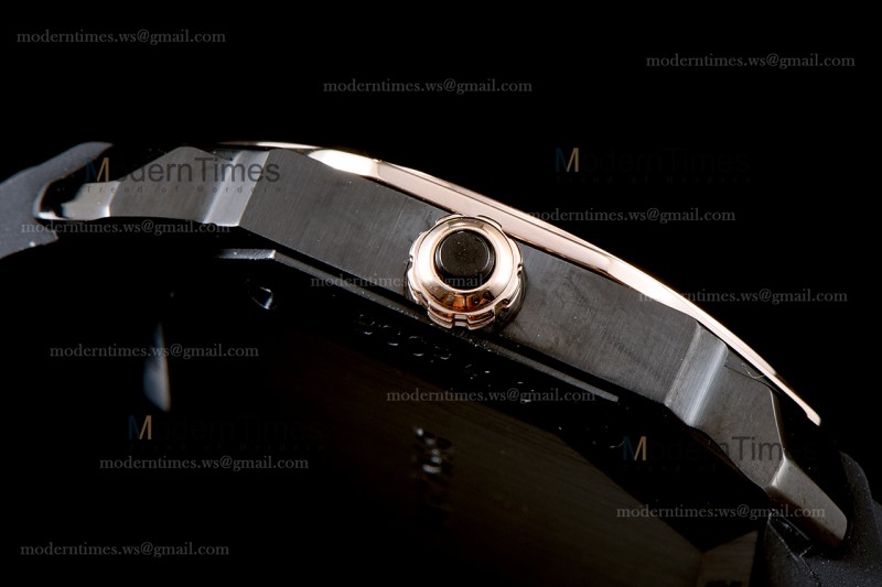 Bvlgari OCTO Series RG/RU Blk/Blk JIF PVD Quartz 102485 BGO41BBSPGVD