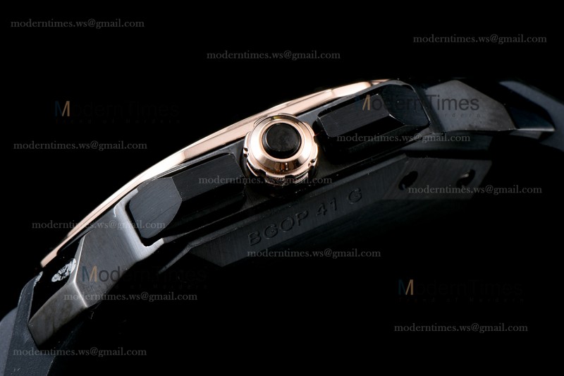 Bvlgari OCTO Series RG/RU Blk/Blk JIF PVD Quartz 102488 BGO41BBSPGVDCH