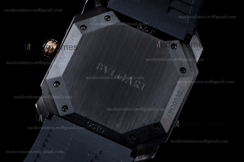 Bvlgari OCTO Series PVD/RU Blk/Blk JIF Quartz 102738