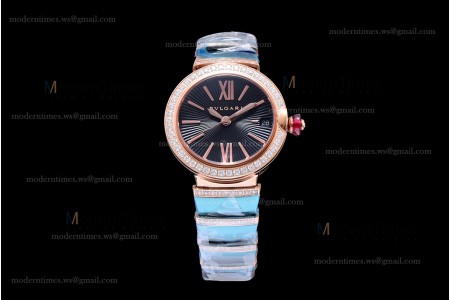 Bvlgari LVCEA Series Diams RG/RG Blk BVF Automatic/Quartz 