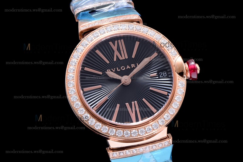Bvlgari LVCEA Series Diams RG/RG Blk BVF Automatic/Quartz 