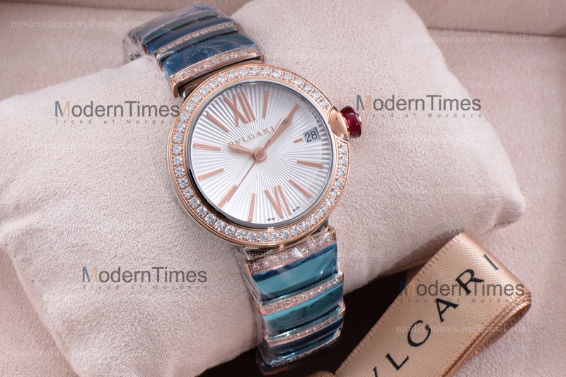 Bvlgari LVCEA Series Diamonds RG/RG TT Wht BVF Automatic/Quartz 