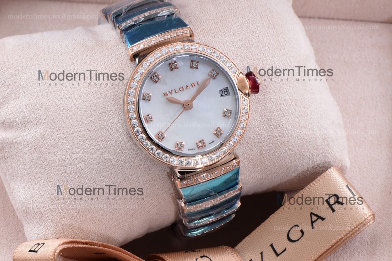 Bvlgari LVCEA Series Diamonds RG/RG TT Wht BVF Automatic/Quartz 