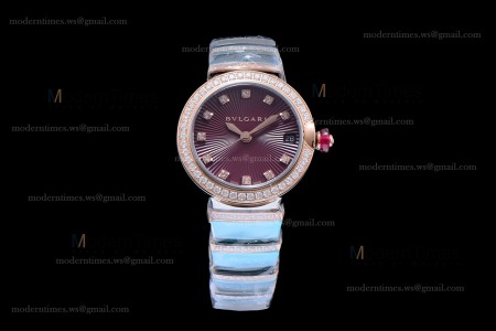 Bvlgari LVCEA Series Diamonds RG/RG TT Red BVF Automatic/Quartz 