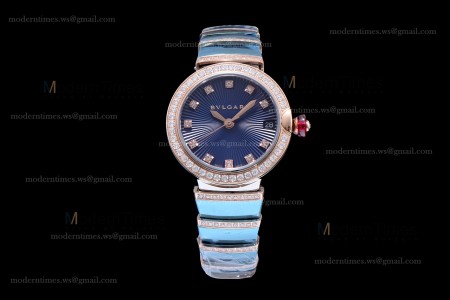Bvlgari LVCEA Series Diamonds RG/RG TT Blu BVF Automatic/Quartz 